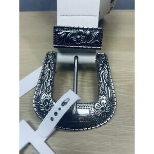 True Religion White Belt with Silver Buckle